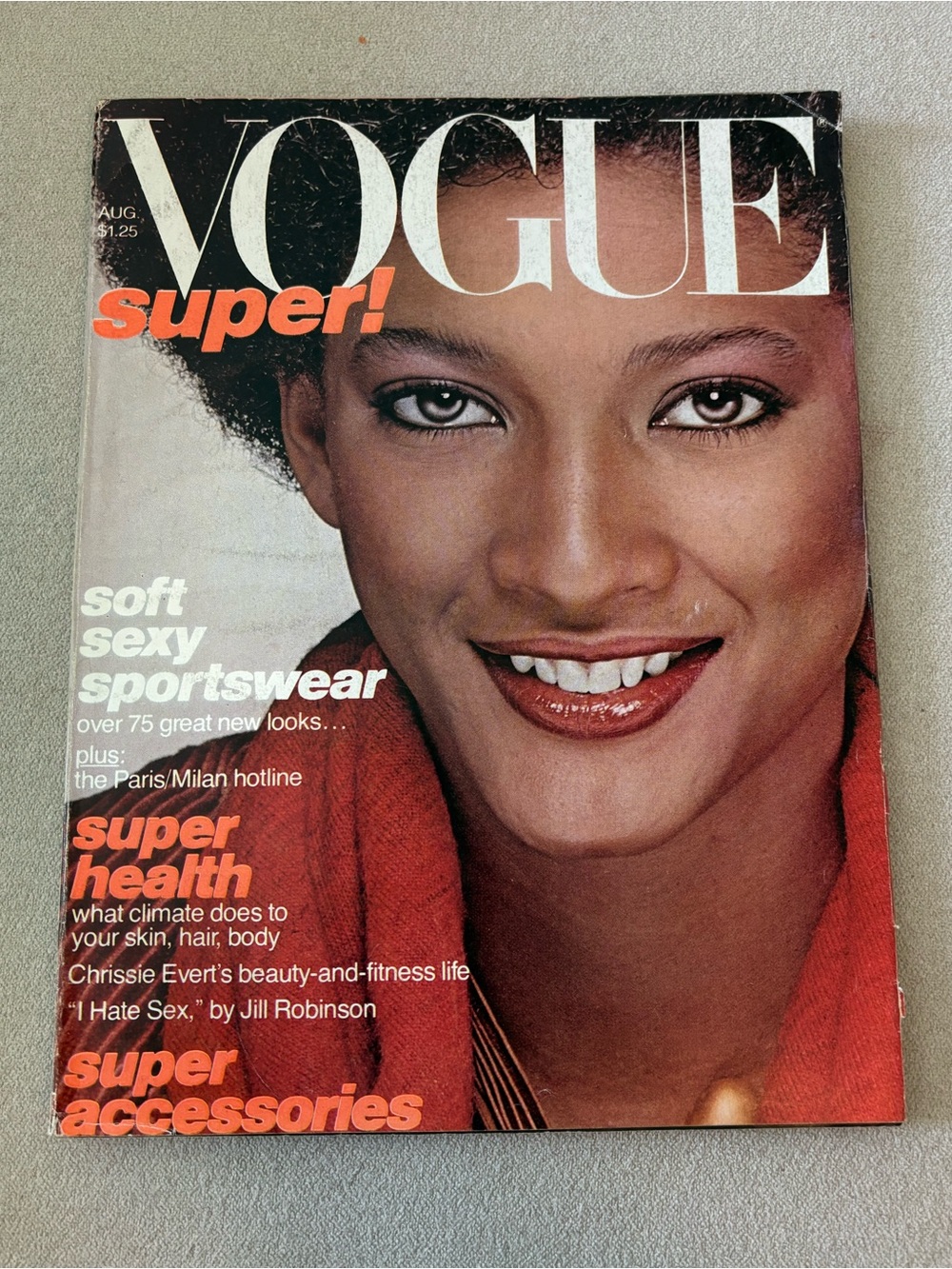 Vogue Magazine featuring model Peggy Dillard Aug 1977